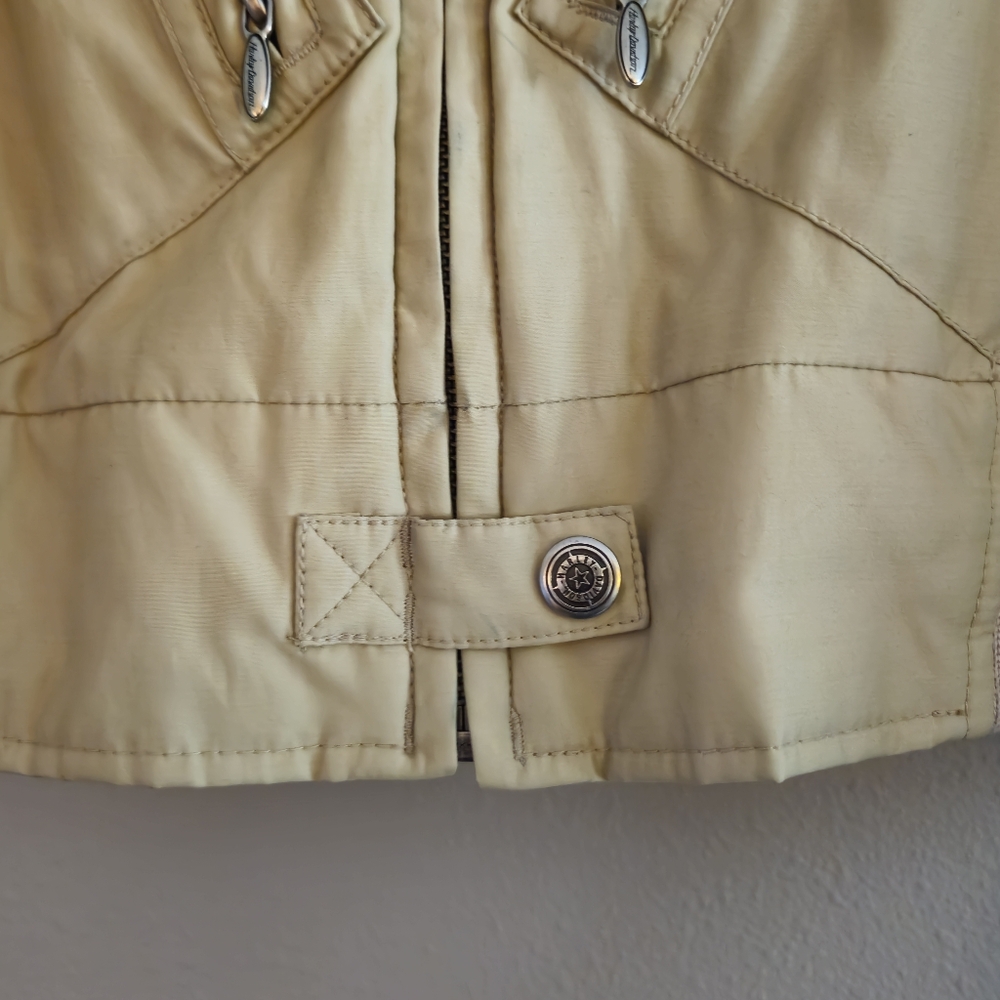 Harley-Davidson Womens Beige Bomber Style Riding Jacket Size XL - Picture 6 of 13